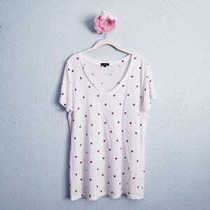 Rails Cara Red Heart V-neck Linen Tee